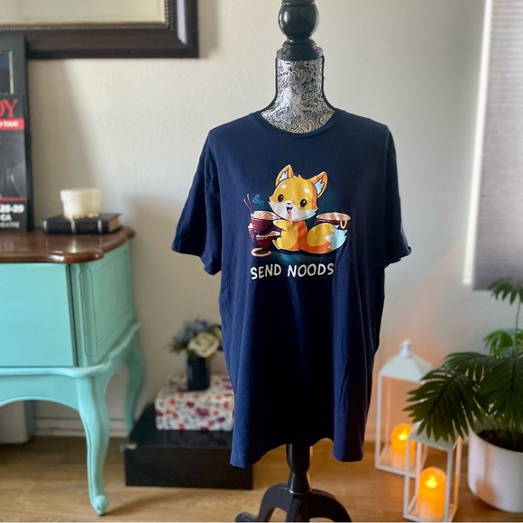 TeeTurtle Fox Sends Noods Graphic Tee Size XL - Picture 3 of 7